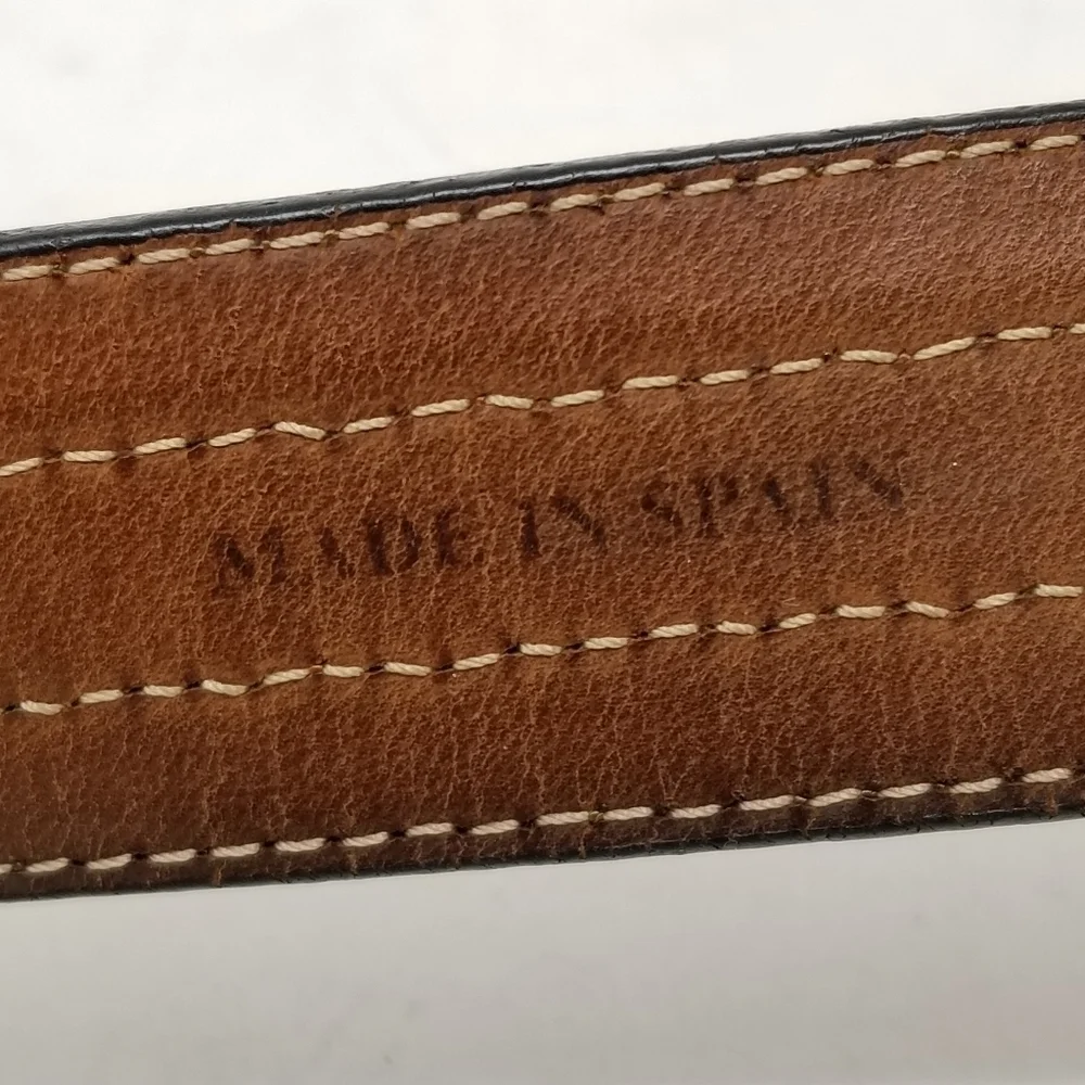 Tommy Bahama Braided Leather Belt Men's Size 36 Brown Tan Western Silver Tone
